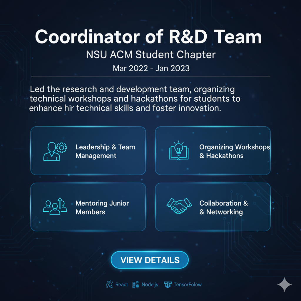 Coordinator of R&D Team